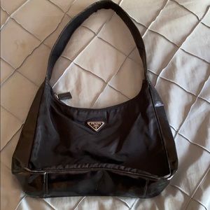 Prada black patent leather purse